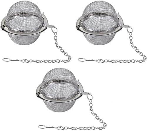 "2 Pack Stainless Steel Tea Strainer - Fine Mesh Tea Ball Infuser with Extended Chain Hook, Loose Leaf Tea Filter for Teapots, Cups & Mugs, Spices & Seasonings"(3 Pack) by Unknown