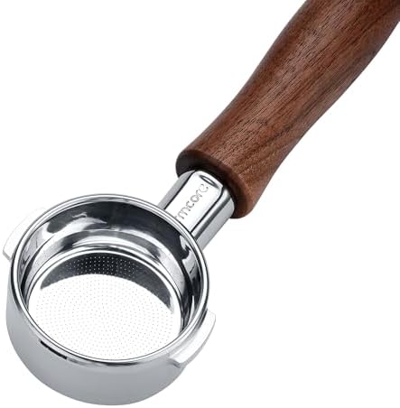 Normcore 57mm Bottomless Portafilter Fits Lelit 57 Groups - Anna and Anita, Naked Portafilter with Genuine American Walnut Handle - Image 3