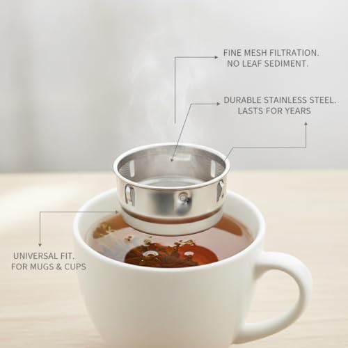 Stainless Steel Tea Infuser for Loose Leaf - Fine Mesh Strainer Fits Mugs & Cups (1.5-1.77 Inch Diameter) - Image 5