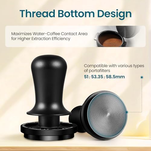 MHW-3BOMBER 51mm Espresso Tamper with 30lbs Click Feedback, 3-Spring Constant Pressure Design, Electroplated Black Threaded SUS304 Base for 51mm Portafilter, T7016-OS - Image 4