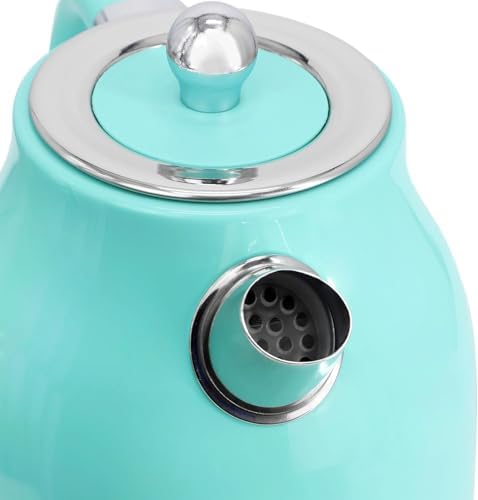 1.8 Quart Electric Tea Kettle and 2 Slice Toaster Combo, Retro Kitchen Appliance Set with Adjustable Browning and Water Temperature Gauge (Turquoise) - Image 7
