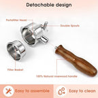 54mm Portafilter with Double Spout for Breville Barista Express BES870 - Image 7