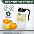 Mason Jar Pitcher, 2 pcs 64 oz (2 quart), Glass Pitcher with Lid - Image 5