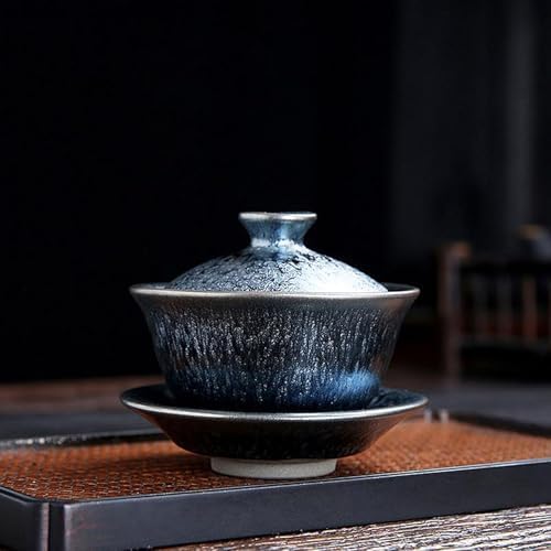 Jianzhan Chinese Tea Set, Tenmokus Tea Cup Set (Grey) - Image 5