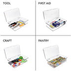 Isaac Jacobs Small Stackable Organizer Bin (10.75” x 6.5” x 2.4”) w Hinged Lid Clear Storage Box Home Office School Fridge Bathroom Kitchen Pantry Container BPAFree Food Safe (Small Clear) (Pack of 2) - Image 2