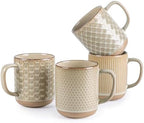 GBhome Coffee Mugs Set of 4, 12 oz Coffee Cups with Large Handle by GBhome