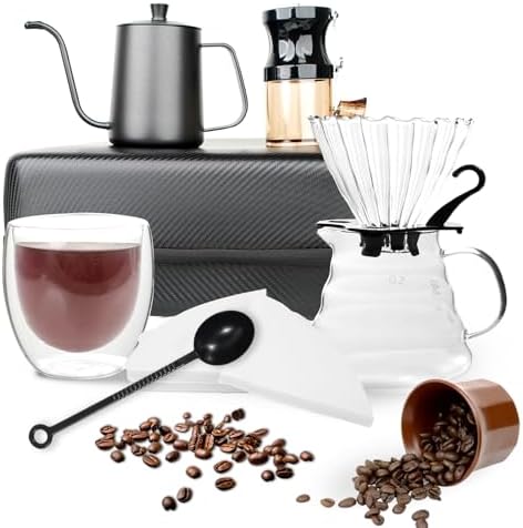 Pour Over Coffee Maker Set, All in One Portable Coffee Maker, Ideal for Home Brewing and Travel, Coffee Lover Gift by Unknown