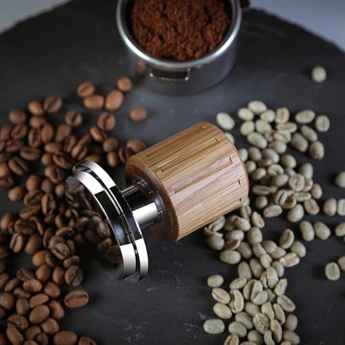 Self Leveling Coffee Tamper 54mm with Oak Handle - Image 2