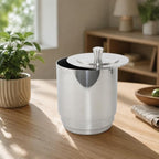 Compact Stainless Steel Canister, High Profile Stainless Steel Raw Material Pot, Dimensions 14cm Diameter X 18cm Height, Modern Minimalist Style - Image 3