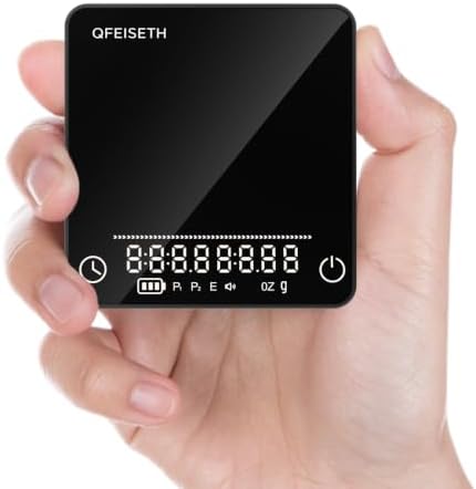 Mini Coffee Scale with Timer, 4 Brewing Modes, 0.1g Readability, 2kg Capacity, USB-C Rechargeable Espresso Scale with Auto Tare & Real-Time Brew Ratio, Black by KeepF
