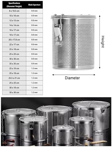 Stainless Steel Spice Infuser Basket Cooking Infuser Reusable Large Spice Strainer for Home Restaurant Kitchen(0.6 mm/12 x 13 cm) - Image 2