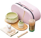 Matcha Whisk Set, Zen Travel Ceremony Kit with Cat Figurine & Incense, 9-Piece Portable Set with Bowl, Bamboo Whisk & Bag (K) by Unknown