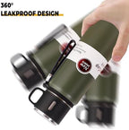 1500ml Double wall vacuum Leakproof stainless steel wide mouth insulated water bottle,tea tumbler with tea strainer infuser basket,cup and lid; travel coffee thermoses hot drinks,cold thermal flask - Image 7