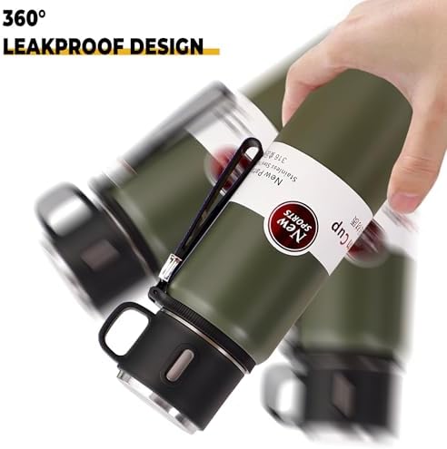 1500ml Double wall vacuum Leakproof stainless steel wide mouth insulated water bottle,tea tumbler with tea strainer infuser basket,cup and lid; travel coffee thermoses hot drinks,cold thermal flask - Image 7
