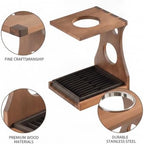 Pour Over Dripper Stand, Bamboo and Rosewood Base with Stainless Steel Ring for Mug Brewing - Image 6