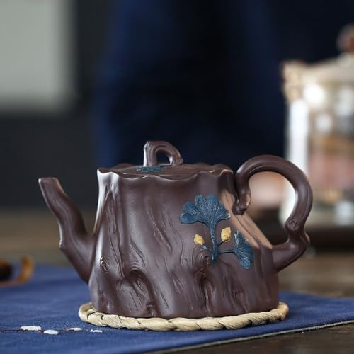 REIK Tea Pot Creative Tree Stump Teapot Handmade Large Capacity Teapot Office Desktop Purple Clay Teapot Teapot for Infuser - Image 7