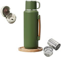 316 Stainless Steel Water Bottle 33 oz with Lidded Cup - Keep 24+ Hrs Warm for Hot & Cold Drinks - Leakproof Vacuum Insulated Thermal Flask with Handle for Travel Coffee by Vistatroy