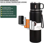 1000ml Double wall vacuum Leakproof stainless steel wide mouth insulated water bottle,tea tumbler with tea strainer infuser basket,cup and lid; travel coffee thermoses hot drinks,cold thermal flask - Image 4