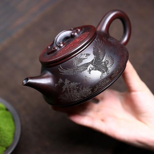 Tea Pots For Loose Tea Vintage Original Ore Bronze Hand-carved Purple Clay Teapot Tea Ceremony Kung Fu Tea Set Teapot Tea Infuser Pot - Image 4