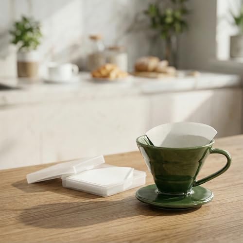 Ceramic Pour Over Coffee Dripper Porcelain Coffee Maker with Hole Flat Bottom Reusable Ceramic Pour Over Maker for Travel, Camping, Office, Home (Brown) - Image 6