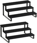 Giikin 3 Tier Spice Rack, Set of 2 Wooden Spice Rack for Countertop, Cabinet Organizer Shelf Kitchen Counter Storage Shelves Cupcake Stand Holder Display Stand, Black by Giikin