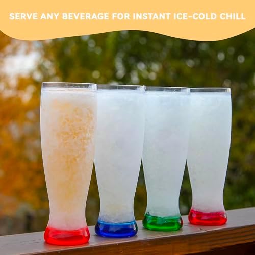 Lily's Home Freezer Beer Mugs, Set of 4-16 oz Double Wall Insulated with Liquid Gel, Frosty Chiller Cups, Break-Resistant Acrylic Freezable Glasses for Home Bar, Pool Parties, BBQ & Outdoor Gifts - Image 6