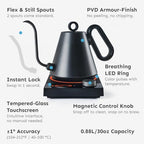 Palatti Gooseneck Electric Kettle, Temperature Control, 0.88L / 30 oz - Image 2