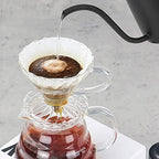 Pour Over Coffee Kettle, 600ml Small Gooseneck Kettle Long Gooseneck Spout Stainless Steel Tea Kettlee with Wood Handle Coffee Cafe Kettlee for Home Cafe Office (Black) - Image 3
