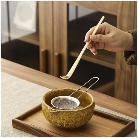 1set Of Matcha Ceramic Set, Including Kiln Transformation Bowl, Whisk(Earthy yellow) - Image 5