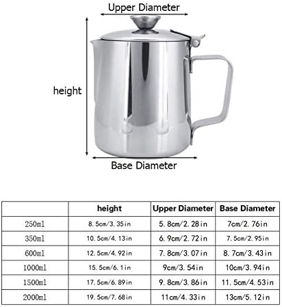 Milk Foam jugs Milk foamer Made of Stainless Steel with lid Coffee Pot Cups for Cafe Tea Shop Bars to Make Latte Art Black (1200 ml) - Image 6