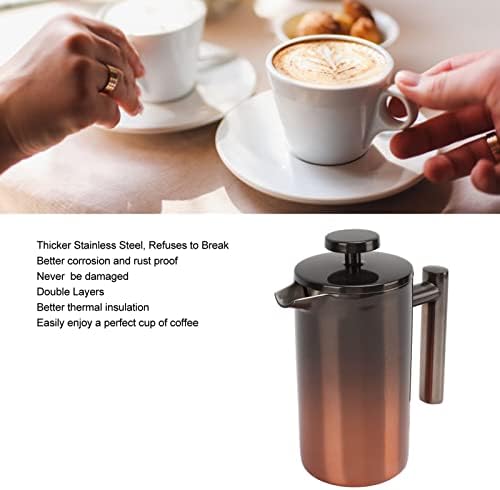 French Press Coffee Maker, Stainless Steel Coffee Press with Filter, Double Layer Coffee Press Pot, Travel Coffee Presses for Camping and Outdoor Travel (350ml) - Image 2