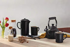 Le Creuset Enamel On Steel Demi Tea Kettle, 1.25 qt., Licorice/Black Knob - Image 3