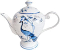 Bone Porcelain Coffee Pot Tea Cup Set With Blue Peacock Pattern Coffee Pot Set-Blue Peacock Tea and Coffee Dual purpose Pot by CAPIJIONG