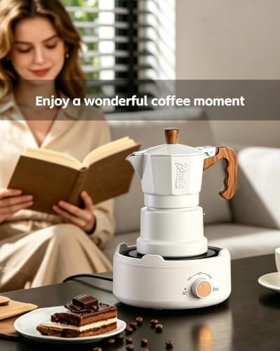 Bincoo MIni Triple Valve Moka Pot for One Person,Aluminium Stovetop Espresso Coffee Maker 1 Cup,High Pressure Rich Crema Moka Pot for Home Travel (White 1 cup) - Image 2