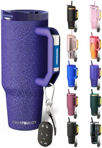 Frost Buddy Thicc Buddy 40oz Tumbler - Spill-Proof Flip Lid (Purple Glitz1) by FrostBuddy