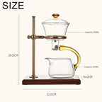 YUDIZWS Semi Automatic Tea Set,Magnetic Teapot,Semi Automatic Drip Rotating Glass Teapot Set,Glass Teapot Lazy Chinese Glass Tea Set with Glass Teapot and Infuser,A - Image 2
