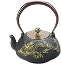 Cast Iron Tea Kettle Cast Iron Teapot Black - Unique Dragon- for Living Room Or Outdoor Party Teapots by Unknown