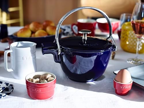 Staub Cast Iron 1-qt Round Tea Kettle - Dark Blue, Made in France - Image 5