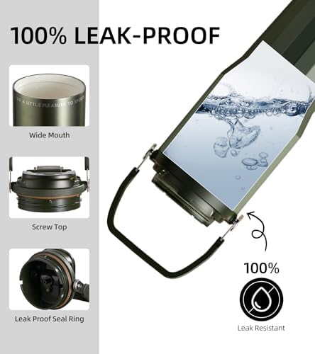 TKK 24 oz Ceramic Coated Tumbler with Straw Lid, 18/10 Stainless Steel Vacuum Tumblers, Leakproof Double Walled Car Cup with Handle & Tea Infuser& Dishwasher Safe, for Hot & Cold Drinks,Alpine Green - Image 4