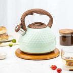 Stovetop Kettle 2.8L Stainless Steel Whistling Kettle Stovetop Teakettle Teapot Handle Kitchen for Gas Stove Induction Cooker Kettles for Stove(Green) - Image 3