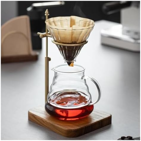 Pour Over Stand Coffee Station, Pour Dripper Height Adjustable Filter With Walnut Wooden Base - Image 4