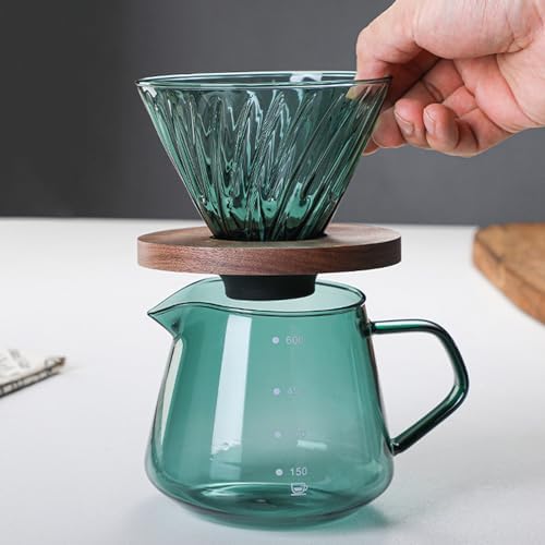 Pour Over Coffee Maker Set, 600ML Glass Carafe Coffee Server with Dripper - Image 4