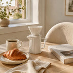 Pour Over Coffee Maker, Ceramic Coffee Dripper with Pot Set,White - Image 3