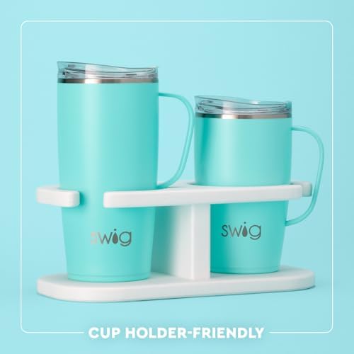 Swig Life 22oz Insulated Travel Mug with Handle & Lid, Blue Lagoon - Image 6