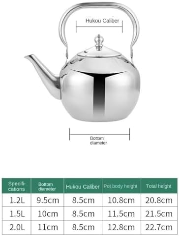 Thickened Stainless Steel Teapot with Removable Infuser for Restaurants Home Use(2L) - Image 2