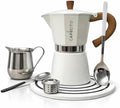 Cuban Coffee Starter Kit – Cafecito Ritual System with Ceramic Sandstone Stand | 6-Cup Moka Pot (Cafetera Cubana) with Espuma Tools, Removable Anti-Splash Valve & Espresso Coffee by CafecitoEspressoCoffee