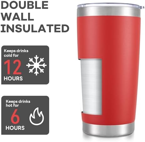 20 oz Tumbler with Lid Stainless Steel Insulated Tumblers Bulk Cups Mug - Image 3