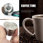 Refillable 304 Stainless Steel Reusable Coffee Capsule Set – Food Grade Environmentally Friendly Material · With Measuring Spoon and Brush · Must-have for Home/Office/Cafe (Set1) - Image 5