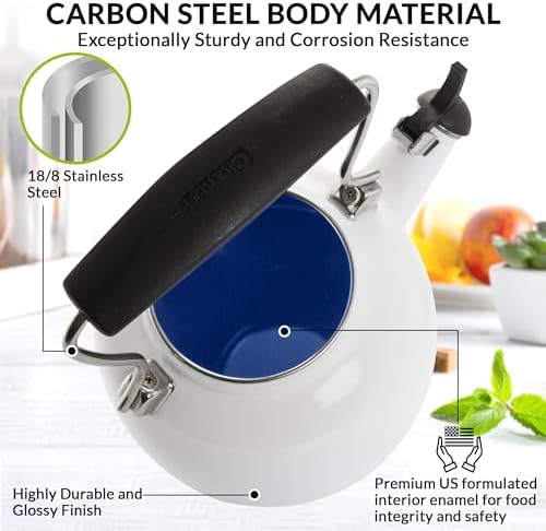 Chantal 1.8 quart Oolong Enamel on Steel Whistling Tea Kettle (Talavera) - Image 3
