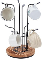 ORIGACH 360° Rotating Mug Tree for Large Cups with 8 Hooks, Black by ORIGACH